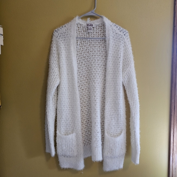 Mudd | Women's White Open-Front Sweater Long Sleeve Size‎ Medium - Picture 1 of 5